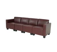 Modular Canapé 4 places Lyon, similicuir rouge-brun Rouge G