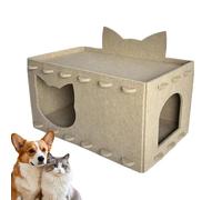 Modular Cat Tunnel - Assembled Cat Habitat | Cardboard House | Portable Feline | Scratcher Bed | Scratch Pads Box for Indoor | Nesting Den with Durable Scratch | Felt Kitt