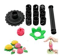 Modular Clay Bloom Maker with 9 Shaping Sleeves,DIY Flower Shaping Tool | DIY Clay Flower Tool with Vertical Plunger Press,Stackable Petal Forming Sleeves,for Clay Enthusiasts and Beginners,Reusable