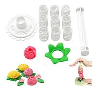 Modular Clay Bloom Maker with 9 Shaping Sleeves,DIY Flower Shaping Tool | DIY Clay Flower Tool with Vertical Plunger Press,Stackable Petal Forming Sleeves,for Clay Enthusiasts and Beginners,Reusable