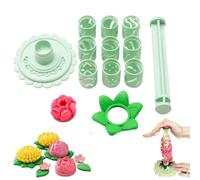 Modular Clay Bloom Maker with 9 Shaping Sleeves,DIY Flower Shaping Tool | DIY Clay Flower Tool with Vertical Plunger Press,Stackable Petal Forming Sleeves,for Clay Enthusiasts and Beginners,Reusable