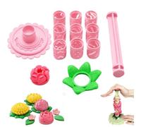 Modular Clay Bloom Maker with 9 Shaping Sleeves,DIY Flower Shaping Tool | DIY Clay Flower Tool with Vertical Plunger Press,Stackable Petal Forming Sleeves,for Clay Enthusiasts and Beginners,Reusable