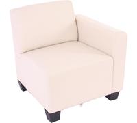 Modular élément latéral droit, fauteuil avec accoudoir Lyon, similicuir ~ crème