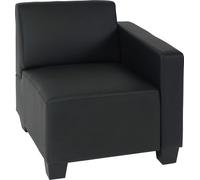 Modular élément latéral droit, fauteuil avec accoudoir Lyon, similicuir ~ noir