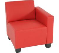 Modular élément latéral droit, fauteuil avec accoudoir Lyon, similicuir ~ rouge