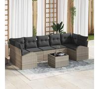 Modular Garden Sofa Set 8-Piece Outdoor Patio Furniture, Waterproof Wicker Sectional Couch with Cushions, Light & Dark Grey Modern Seating for Terrace, Poolside, Backyard Relaxation and Entertainment