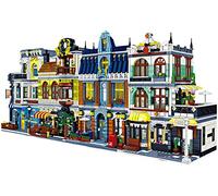 Modular House Building Blocks 5157 Parts Modular Buildings 4 in 1 Restaurant Hotel Cafe Building Set Essensstrasse Street View MOC Model Kit Compatible with LG