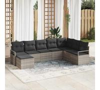 Modular Outdoor Sectional Sofa Set 8-Piece with Cushions, Light Gray All-Weather Wicker Patio Furniture for Garden, Terrace, Poolside Lounge and Backyard, Water-Resistant Storage & UV Resistant