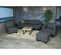 Modular Sofa-System Ensemble de canapés Lyon 3-1-1-1, similicuir gris foncé