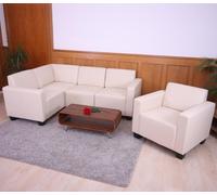 Modular Sofa-System Ensemble de canapés Lyon 4-1, similicuir ~ crème