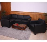 Modular Sofa-System Ensemble de canapés Lyon 4-1, similicuir ~ noir