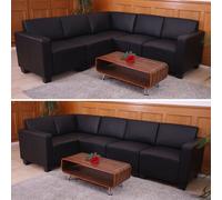 Modular Sofa-System Ensemble de canapés Lyon 5, similicuir ~ noir