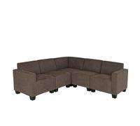 Modular Sofa-System Ensemble De Canapés Lyon 5, Tissu/Textile Brun Multicolore