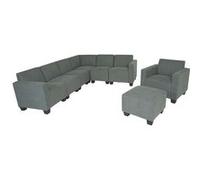Modular Sofa-System Ensemble de canapés Lyon 6-2, tissu/textile ~ gris