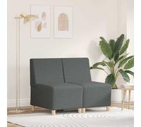 Vidaxl Fauteuil Sofa Gris Clair 55 Cm Tissu 2 Pcs Noir 55 X 74 X 82 Cm