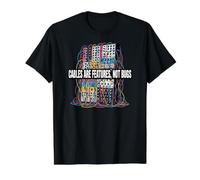 Modular Synthesizer Cables are Features Not Bugs Design T-Shirt Graphique avec Valeur, Homme, Noir, M