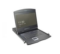 Modularized 48,3cm (19") TFT console with 16 port CAT 5 KVM, DE keyboard, black (RAL 9005)