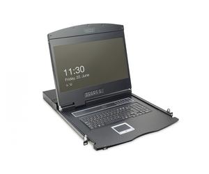 Modularized 48,3cm (19") TFT console with 8 port KVM, DE keyboard, black (RAL 9005)