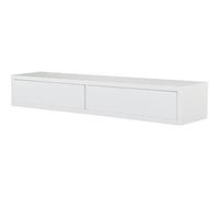 MODULARREDO | DOMINO Étagère murale avec tiroir, table de chevet suspendue, étagère murale, 88,2 x 13,4 p20 cm, blanc - Made in Italy