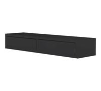 MODULARREDO | Domino Maxi Étagère Murale avec tiroir, Table de Chevet Suspendue, étagère Murale, 88,2 x 13,4 x 23,7 cm, Noir - Fabriqué en Italie