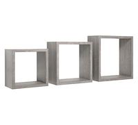 MODULARREDO Incube Lot de 3 étagères murales, cubes d'ameublement, étagères cubes, cubes muraux, 35 x 35 p15,5 cm 30 x 30 p15,5 cm et 25 x 25 p15,5 cm, chêne gris neuf - Fabriqué en Italie