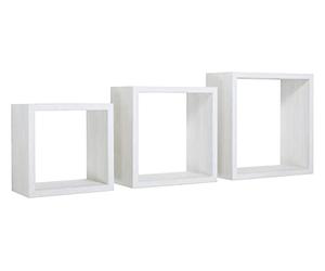 MODULARREDO Incube Lot de 3 étagères murales, cubes d'ameublement, étagères cubes, cubes muraux, 35 x 35, 30 x 30 et 25 x 25 cm, chêne blanchi - Fabriqué en Italie
