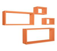 MODULARREDO | Merlin Lot de 4 étagères murales, 75 x 30 cm, orange