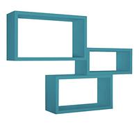 MODULARREDO | Tricot Lot de 3 étagères murales, 45 x 27 cm, bleu orange