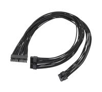 Modulars Power Cable 10Pin + 18Pin to 24Pin 18AWG Black Flat for Computer Supply 60cm Long Supply