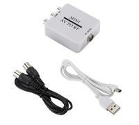 Modulateur AV vers RF pour composite, adaptateur coaxial RF avec prise en charge de 67,25 MHz et 61,25 MHz, convertit les signaux audio vidéo en sortie RF pour téléviseurs, magnétoscopes pour DVD