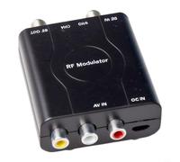 Modulateur coaxial pour rca CVBS vers RF Noir ABS Modulateur coaxial | Convertit les signaux AV en RF, compatible avec les anciens téléviseurs, consoles de jeux et lecteurs DVD