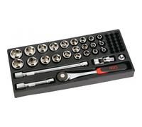 Module 1/3 en mousse - 27 outils pour douilles 1/2" 6 pans 75-SH27MM SAM OUTILLAGE