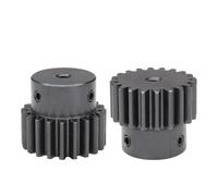 Module 1.5 Engrenage droit 0,5M 21T 45 Acier carbone Moteur Alésage 6-17mm Dents Hauteur 15mm 1Pcs(6.35 mm,21T (Keyway Hole))