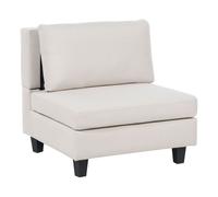 Module 1 Place en Tissu Beige Clair Bois d'Eucalyptus et Contreplaqué Rembo