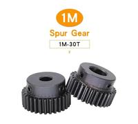 Module 1 vitesse moteur 1M-30T SC45# Matériau en acier au carbone noircissement d'éperon d'étincelance Taille 5/6 / 6.35/7 / 8/10 / 12/12.7/14/15/16/17 mm (Size : 1M30T-Bore 12.7 mm)