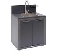 Module 2 portes avec évier graphite pour cuisine extérieure Oxyana - Hespéride