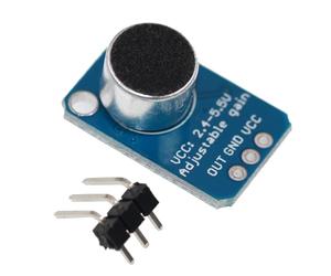 Module amplificateur de microphone à électret avec carte de capteur de son préamplificateur MAX4466 pour applications de traitement du signal audio, de reconnaissance vocale et de