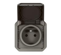 Module Anthracite Mat Prise 1X Z/U avec Volet Plexo NEW 069840L