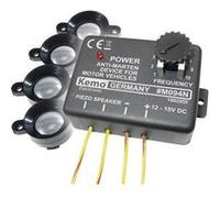 Module anti-martres à ultrasons Kemo M094 à ultrason, éclairage LED avec protection optique, haut-parleur déporté 1 pc(s)