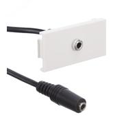 Module audio jack 3,5 mm 25 mm x 50 mm - Prise AUX pour casque stéréo Euro AV - Plaque murale modulaire britannique à clipser avec câble de 20 cm