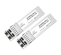 Module Baudcom 10 Go SFP SR multimode 300 mètres LC à 850 nm, émetteur-récepteur SFP+ 10GBase-SR compatible avec Cisco SFP-10G-SR, Meraki, Zyxel, D-Link et autres, lot de 2