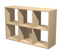 Module bibliothèque multicases - 6 cases - Chêne