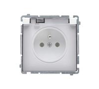 MODULE BLANC 1 X PRISE Z/U AVEC CLAPET FUMÉE BASIC BMGZ1B.01/11A