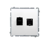 MODULE BLANC PRISE ORDINATEUR 2X UAE 8 CAT.6 BASIC BM62.01/11