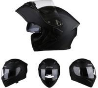 Module Casque De Moto Modulable Double Su Visière Intérieur Amovible Vétérinaires Réglables, M-Black, L(58-60cm)