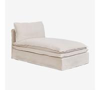 Module chaise longue pour canapé modulaire en lin et coton Grace