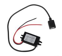 Module convertisseur abaisseur USB femelle CC 12 V vers 5 V 3 A avec technologie de charge intelligente pour chargeurs de voiture et appareils électroniques 5 V (double USB)