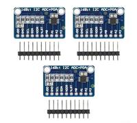 Module convertisseur ADC 16 bits I2C, modules de développement à 4 canaux pour instruments portables, plage de tension 2,0 V-5,5 V, faible consommation d'énergie, compact (bleu)