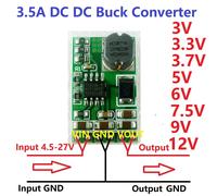 Module convertisseur DC-DC 3,5a, 1 pièce, carte régulateur de tension abaisseur 4.5V-27V à 3V 3.3V 3.7V 5V 6V 7.5 9V 12V Sortie 12V
