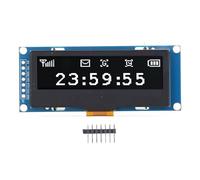 Module d’affichage OLED de 2,23 pouces, écran LED organique à résolution 128 x 32, interface IIC/SPI SSD1305, carte d’affichage compacte auto-éclairante pour l’électronique DIY et (Écran blanc